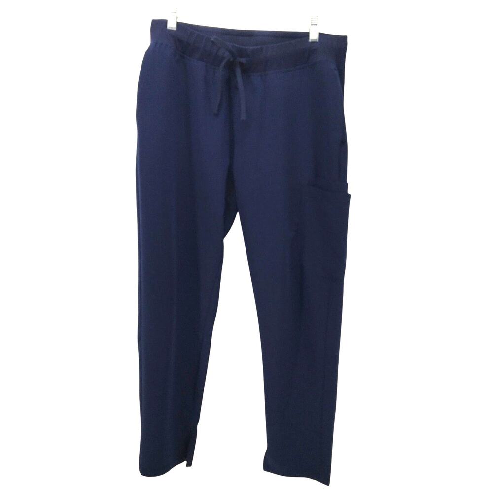 Mandala MidRise Straight Leg Cargo Scrub Pant Navy Blue Large Petite Nursing